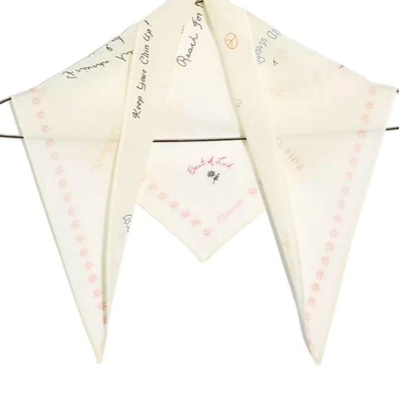Madewell Accessories - Madewell Graphic Good Vibes Cream Bandana NWT